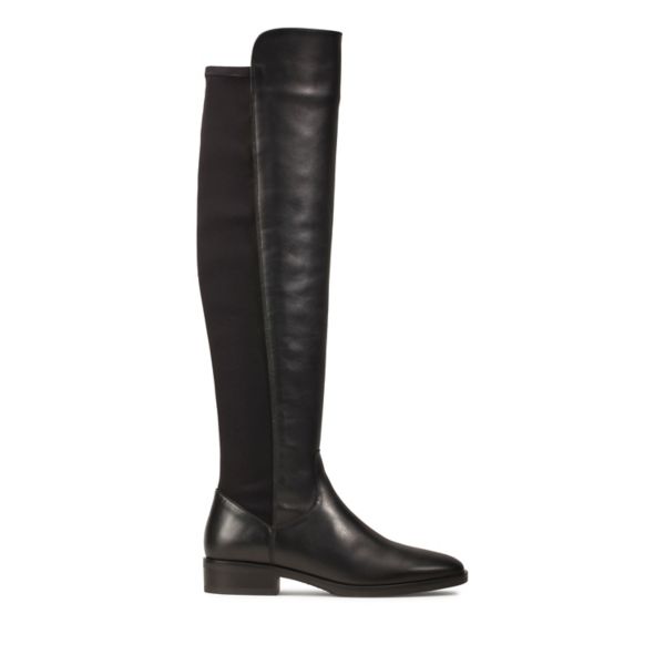 Clarks Womens Pure Caddy Knee High Boots Black | UK-6973804